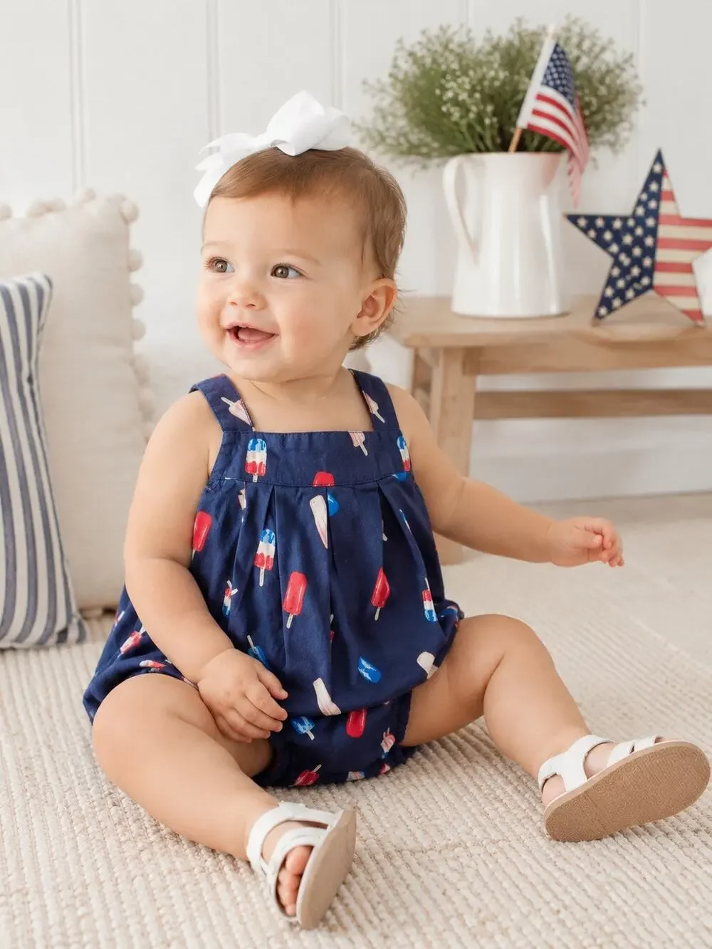 Old Navy Toddler Patriotic Popsicle Bubble Dress & Bloomer Set 18-24M